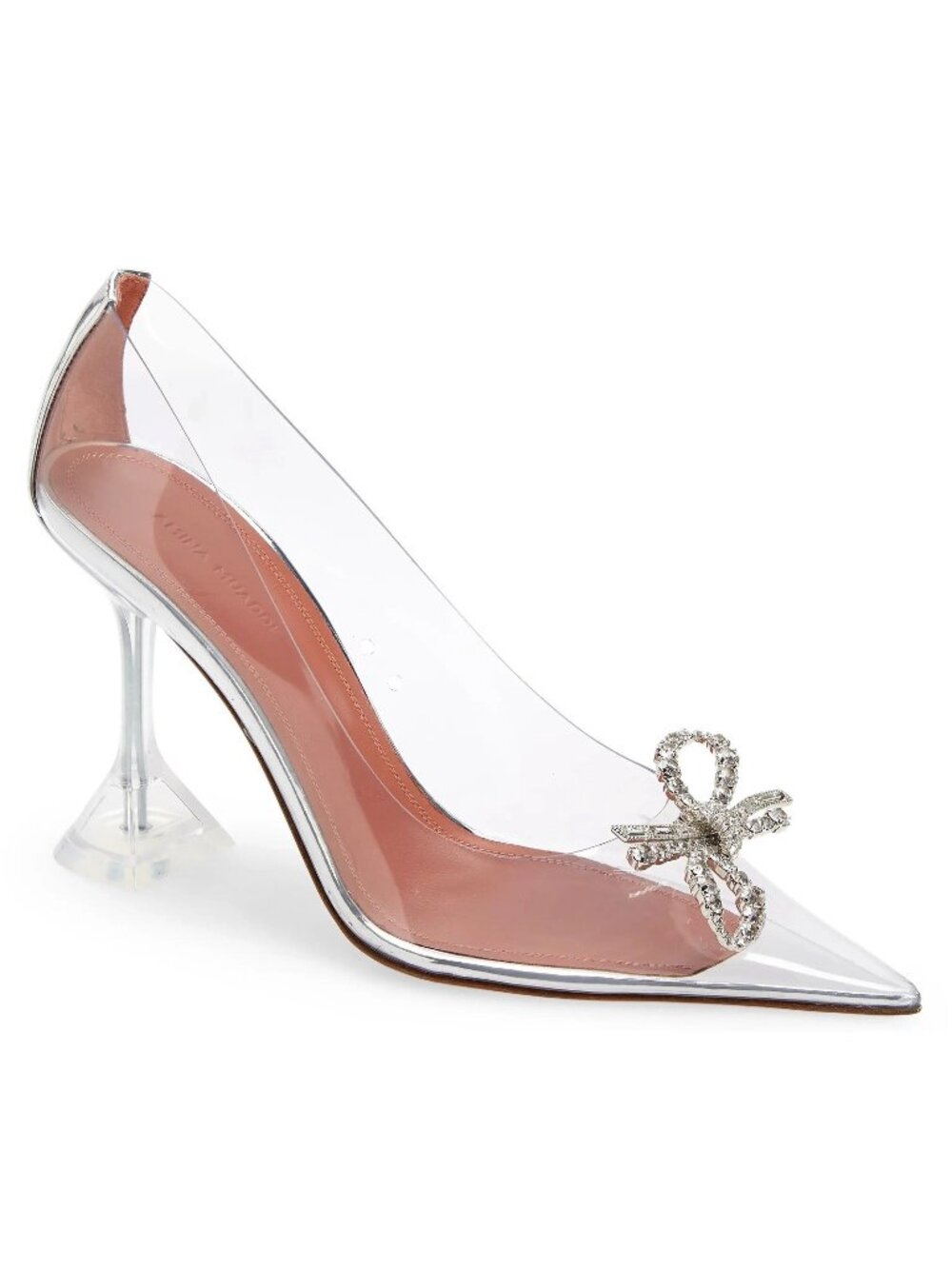 Amina Muaddi Womens Rosie Glass Pumps PVC Heels Shoes Size 38.5 / US 8.5 - Italy